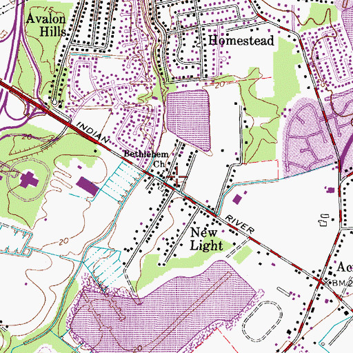 Topographic Map of Bethlehem Church, VA