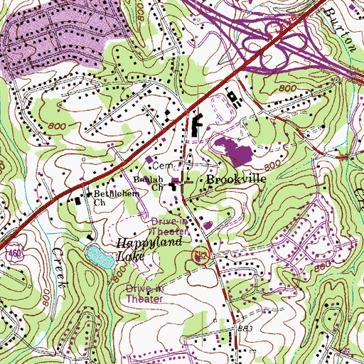 Topographic Map of Beulah Church, VA
