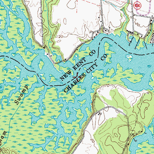 Topographic Map of Big Swamp, VA