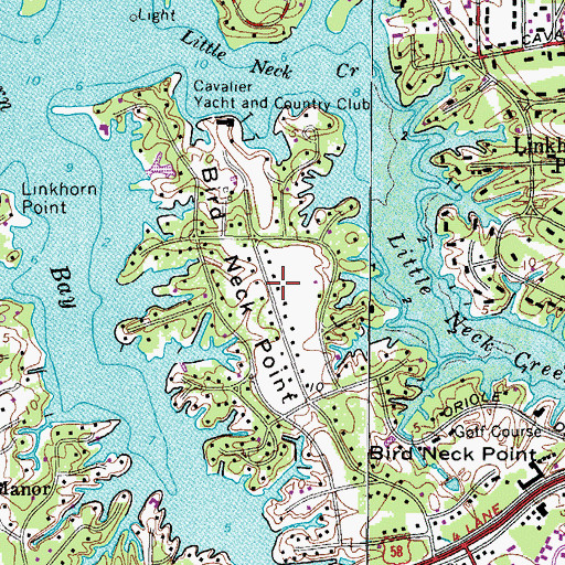 Topographic Map of Bird Neck Point, VA