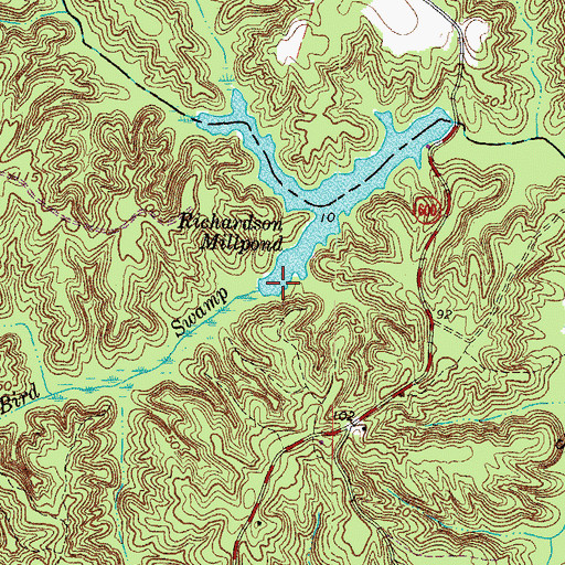 Topographic Map of Bird Swamp, VA
