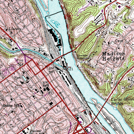 Topographic Map of Blackwater Creek, VA