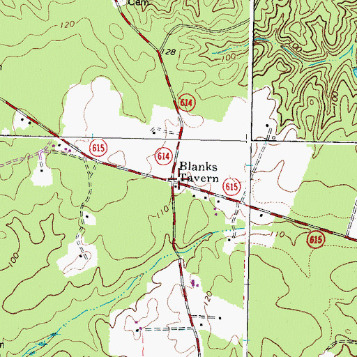 Topographic Map of Blanks Tavern, VA
