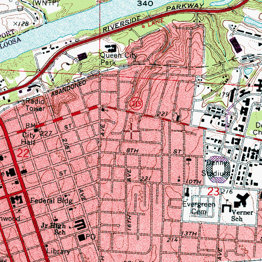 Topographic Map of Audubon Place, AL