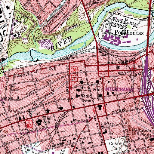 Topographic Map of Brickhouse Run, VA