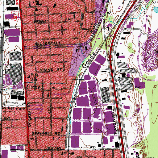 Topographic Map of Broad Rock Creek, VA