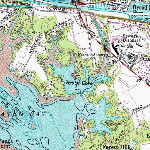 Topographic Map of Brock Cove, VA