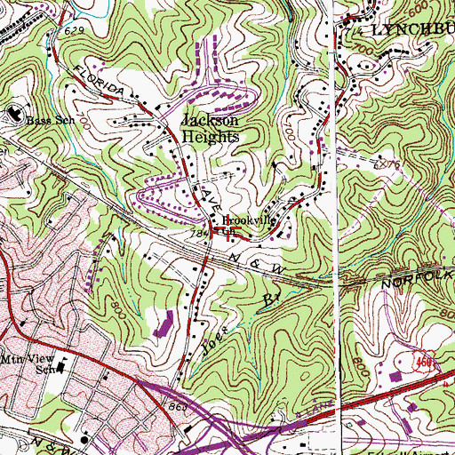 Topographic Map of Brookville Church, VA