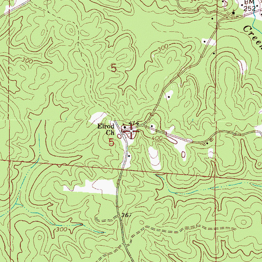 Topographic Map of Backbone Cemetery, AL