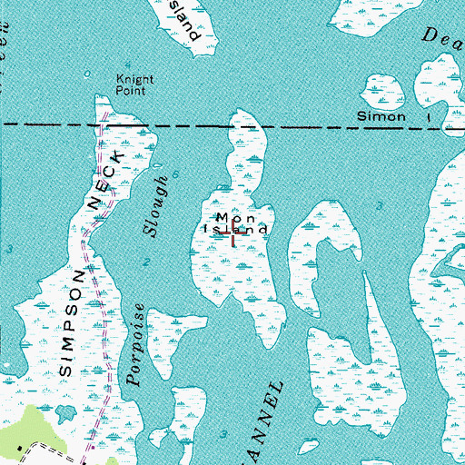 Topographic Map of Man Island, VA