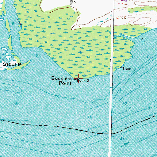 Topographic Map of Bucklers Point, VA