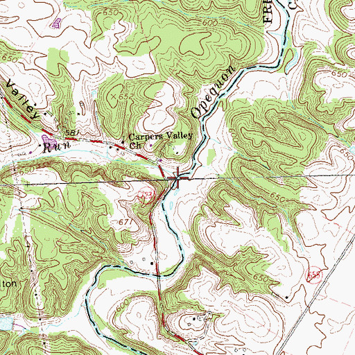 Topographic Map of Buffalo Lick Run, VA