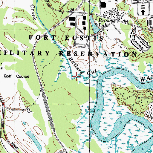 Topographic Map of Butlers Gut, VA