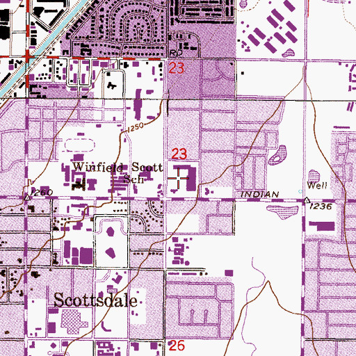 Topographic Map of Miller Plaza Shopping Center, AZ