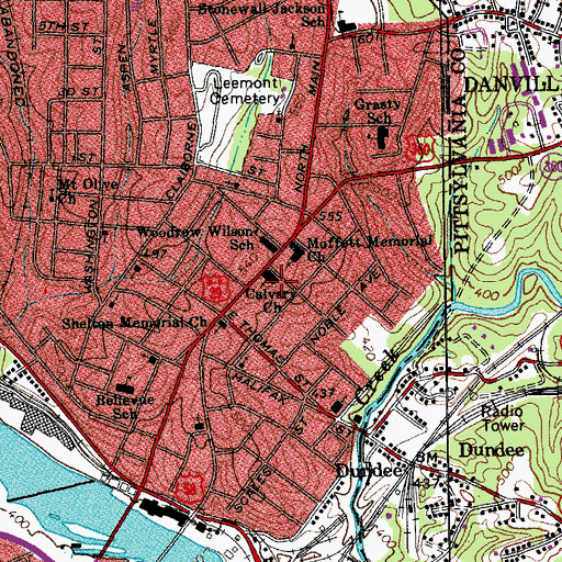 Topographic Map of Calvary Church, VA