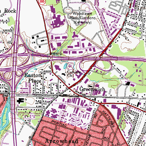 Topographic Map of Calvary Presbyterian Church, VA