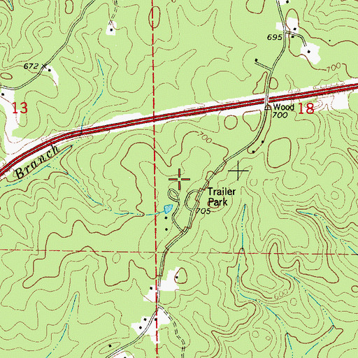 Topographic Map of Bama Rock Garden, AL