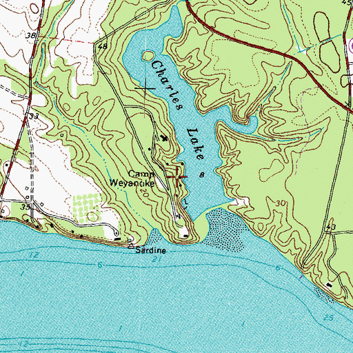 Topographic Map of Camp Weyanoke, VA