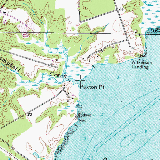 Topographic Map of Campbell Creek, VA