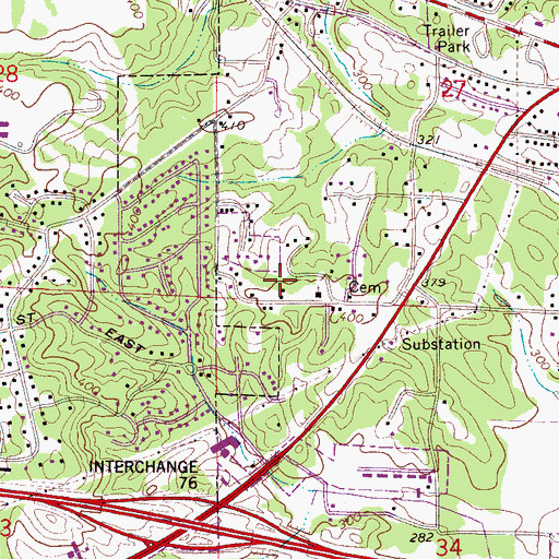 Topographic Map of Banks Villa East, AL