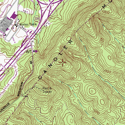 Topographic Map of Candler Mountain, VA