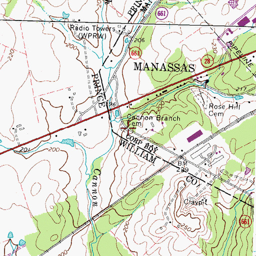 Topographic Map of Cannon Branch Cemetery, VA
