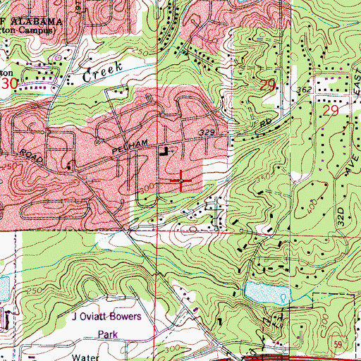 Topographic Map of Bar Wayne Circle, AL