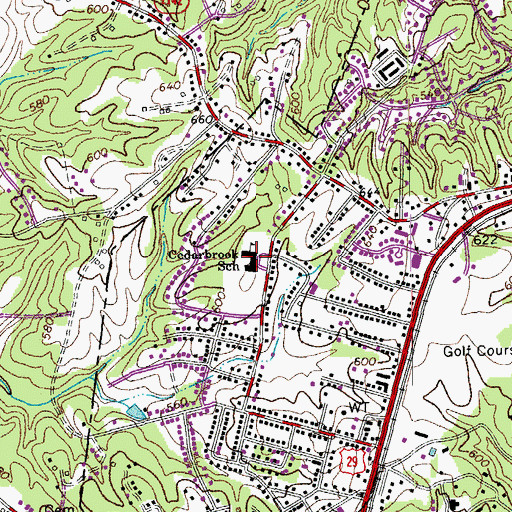 Topographic Map of W Townes Lea Elementary School, VA