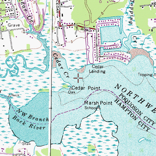 Topographic Map of Cedar Creek, VA
