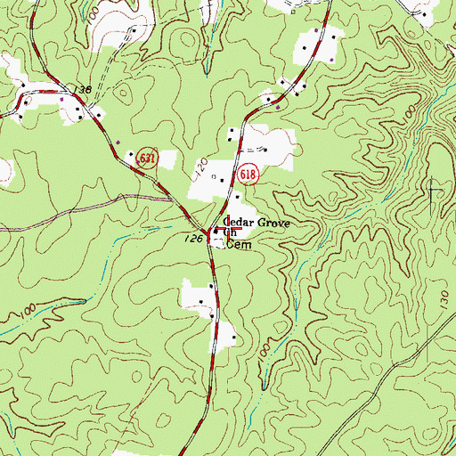 Topographic Map of Cedar Grove Church, VA