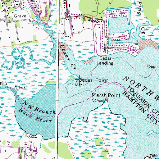 Topographic Map of Cedar Point, VA