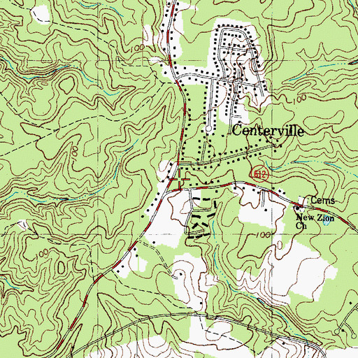 Topographic Map of Centerville, VA