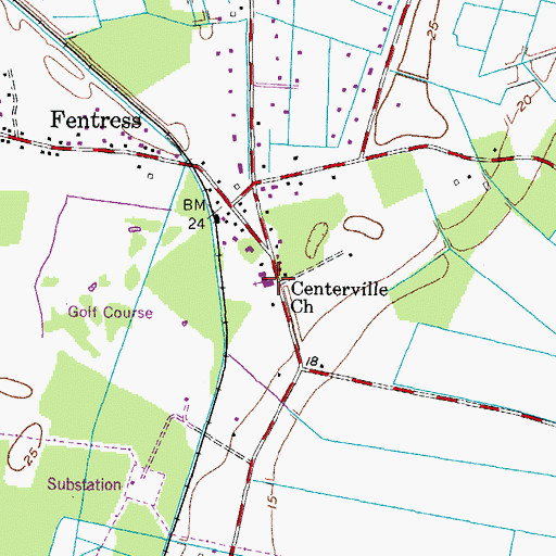 Topographic Map of Centerville Baptist Church, VA