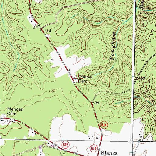 Topographic Map of Chapel Cemetery, VA