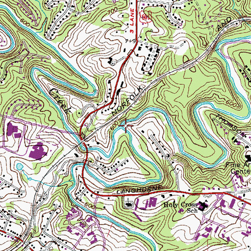 Topographic Map of Cheese Creek, VA