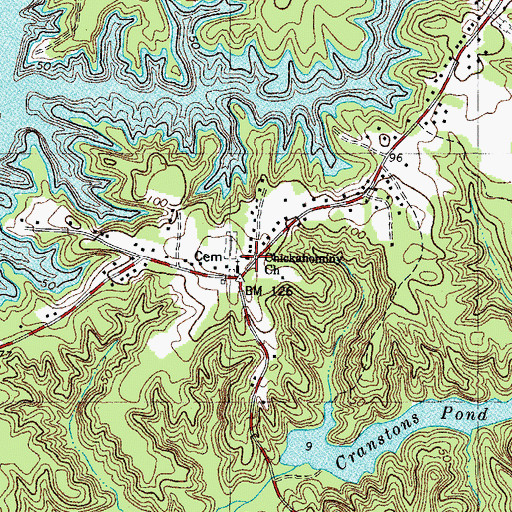 Topographic Map of Chickahominy Church, VA