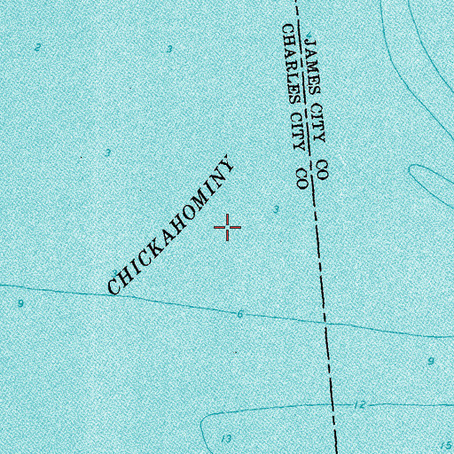 Topographic Map of Chickahominy River, VA