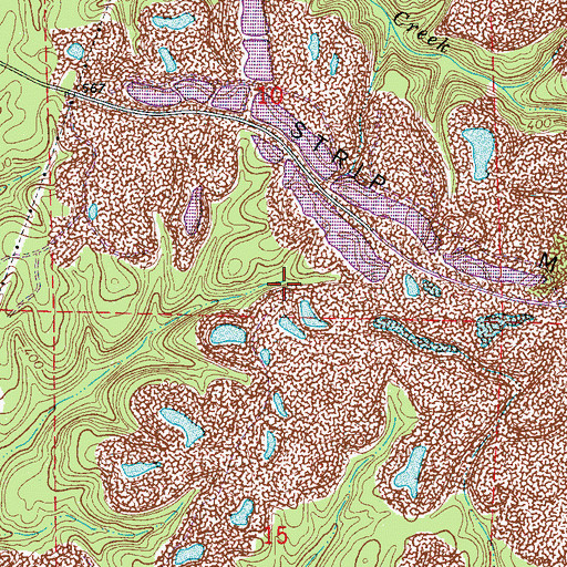 Topographic Map of Battles Spring, AL