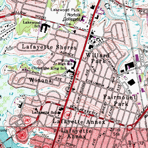 Topographic Map of Christ the King Catholic School, VA