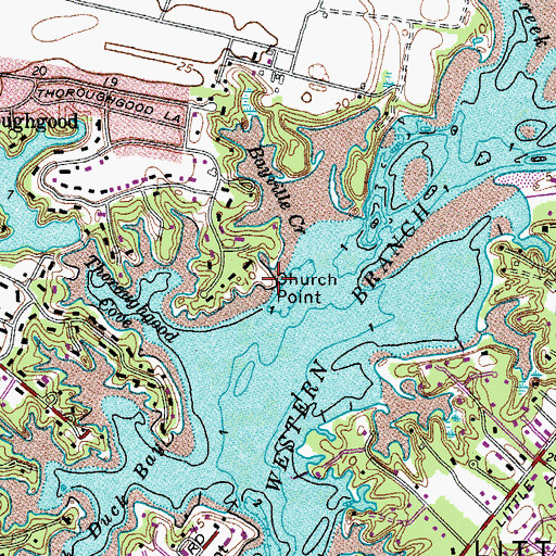 Topographic Map of Church Point, VA