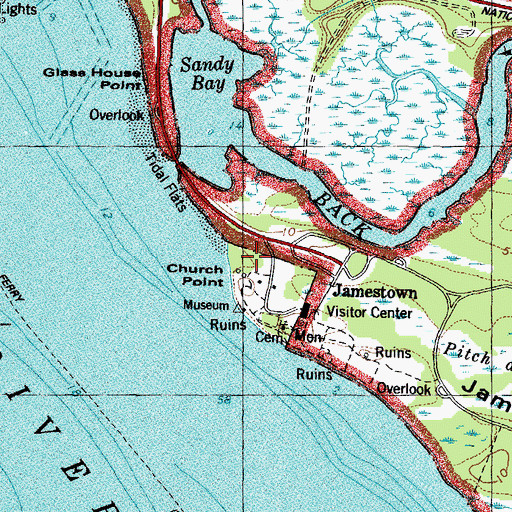 Topographic Map of Church Point, VA