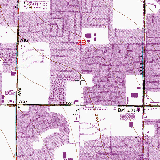 Topographic Map of Mission Park, AZ