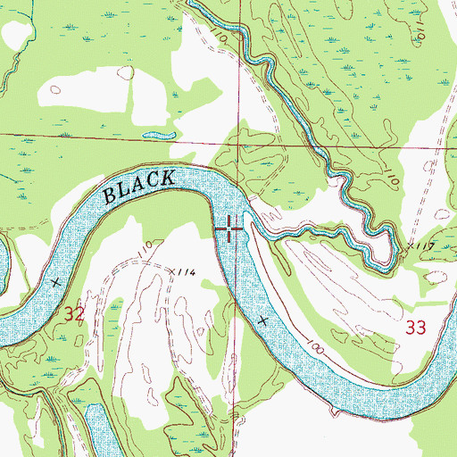 Topographic Map of Beals Bar, AL