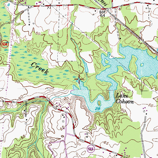 Topographic Map of Cohoon Creek, VA