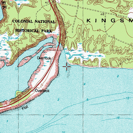 Topographic Map of College Creek, VA