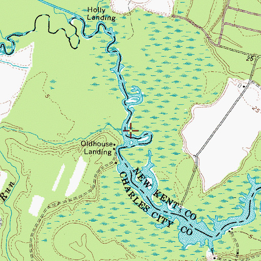 Topographic Map of Collins Run, VA