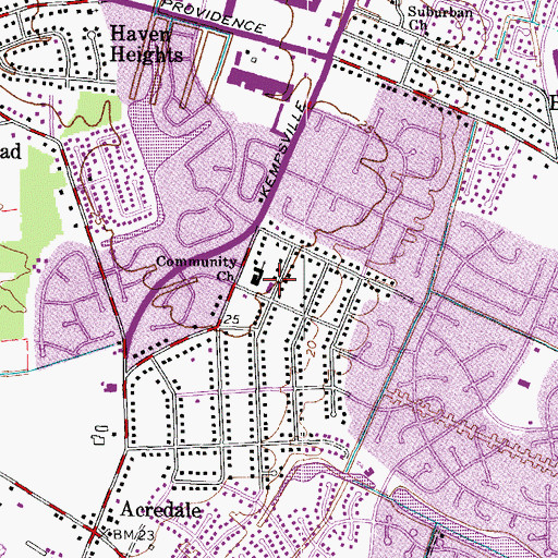 Topographic Map of Community Church, VA