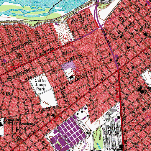 Topographic Map of Community Training Center, VA