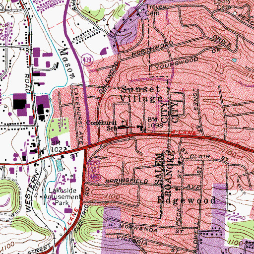 Topographic Map of Conehurst Elementary School, VA
