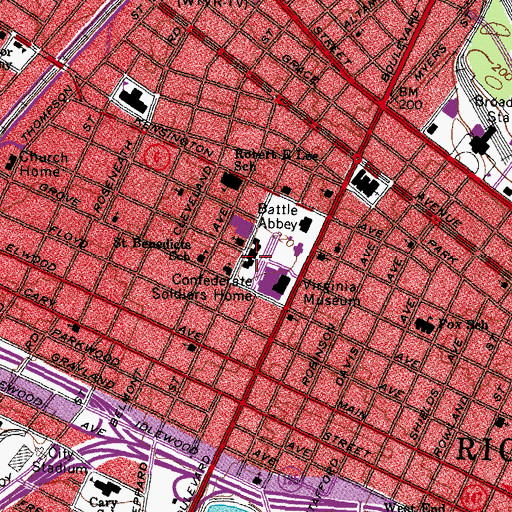 Topographic Map of Confederate Soldiers Home, VA
